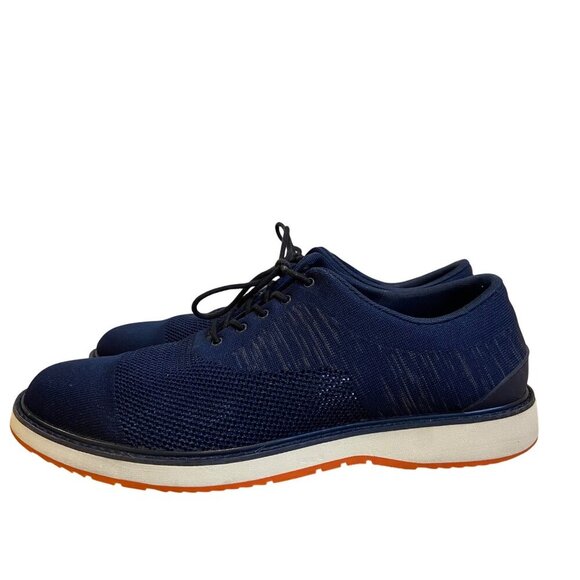 Swims Mens Navy Blue Knit Lace-Up Sneakers With White & Orange Sole Oxford 10 - Picture 1 of 14